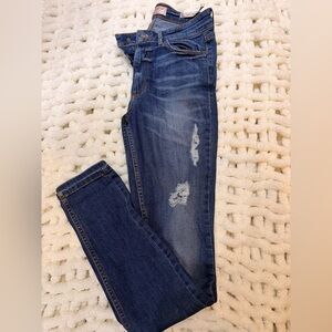 GUESS |  Dark Blue Distressed Skinny Jeans Size 26